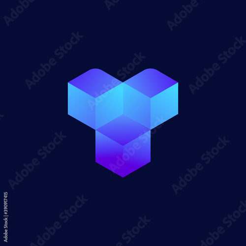 Abstract 3D letter Y logo design. Colorful Blue 3D letter Y logo vector template. Modern 3D Letter S concept with Abstract style design vector. Y letter Logotype concept for any Brand or Company