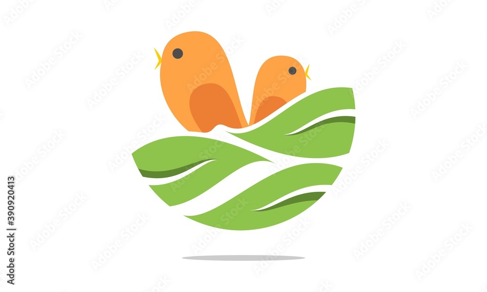 Fototapeta premium Cute baby bird in the nest illustration vector design