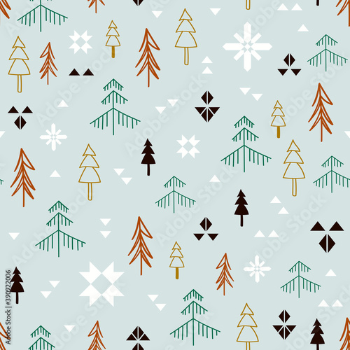 Seamless pattern. Forest illustration. Design background.