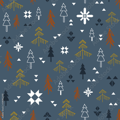 Seamless pattern. Forest illustration. Design background.