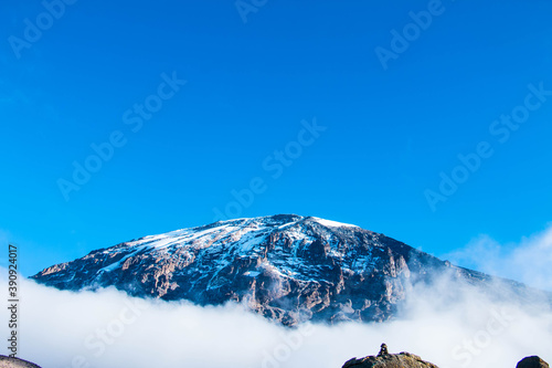 Mount Kilimanjaro Kibo Peak as seen from Karanga Camp