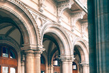 Architecture Arches in Baroque Style . Details of architectural arches and columns . Vienna Opera Building 