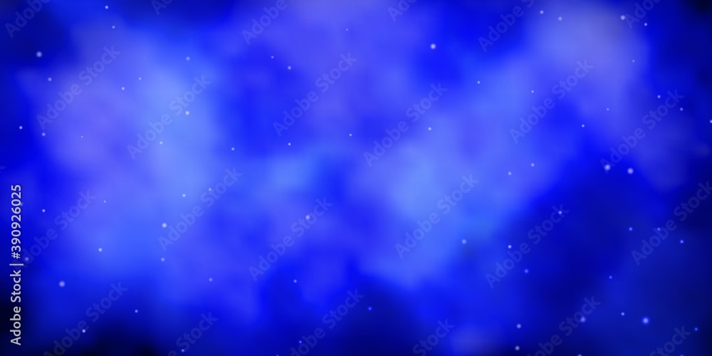 Fototapeta premium Dark BLUE vector layout with bright stars.