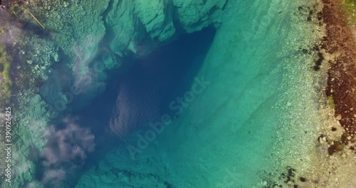 Aerial view of the source of the Cetina River, Croatia photo