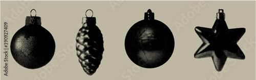 Stipple Technique Christmas Ornaments