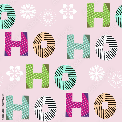 Christmas HO HO pattern 2