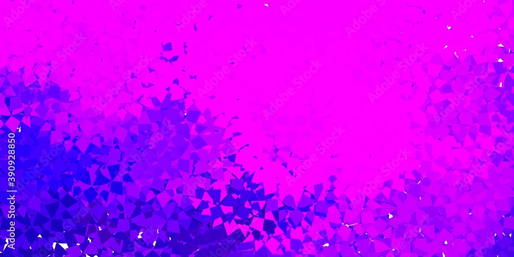 Dark purple, pink vector backdrop with triangles, lines.