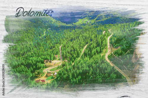 Watercolor of winding road ...