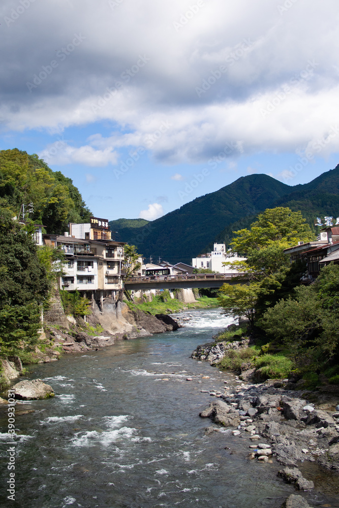 Yoshida River seen from Miyagase Bridge, Gujo City, Gifu Prefecture