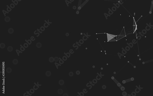 Wallpaper Mural Abstract background. Molecules technology with polygonal shapes, connecting dots and lines. Connection structure. Big data visualization. Torontodigital.ca