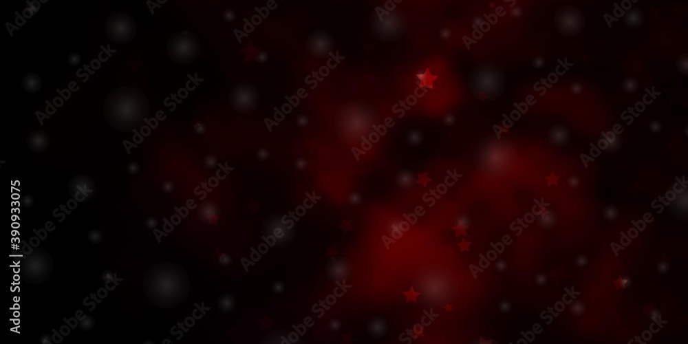 Dark Red vector background with small and big stars. Dark Red vector background with small and big stars.