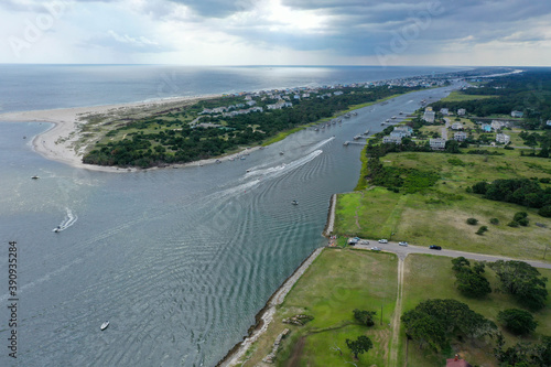 Aerial view of the east end of Holden Beach