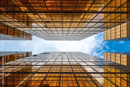 Golden skyscrapper building...