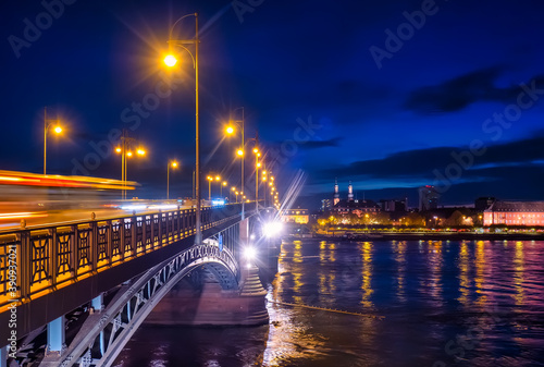 Cityscape of Mainz with Theodor-Heuss-Bridge photo