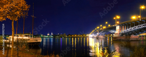 Cityscape of Mainz with Theodor-Heuss-Bridge photo