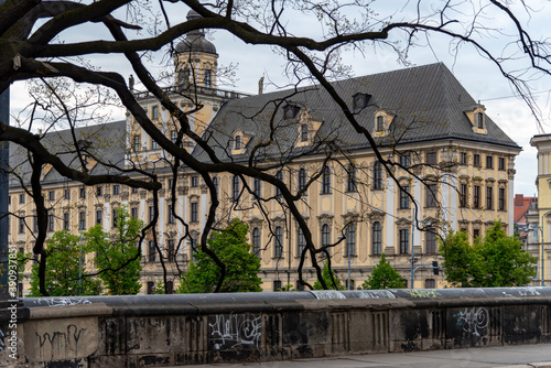 Walking along the Oder river in Wroclaw have some interesting views of buildings and architecture.