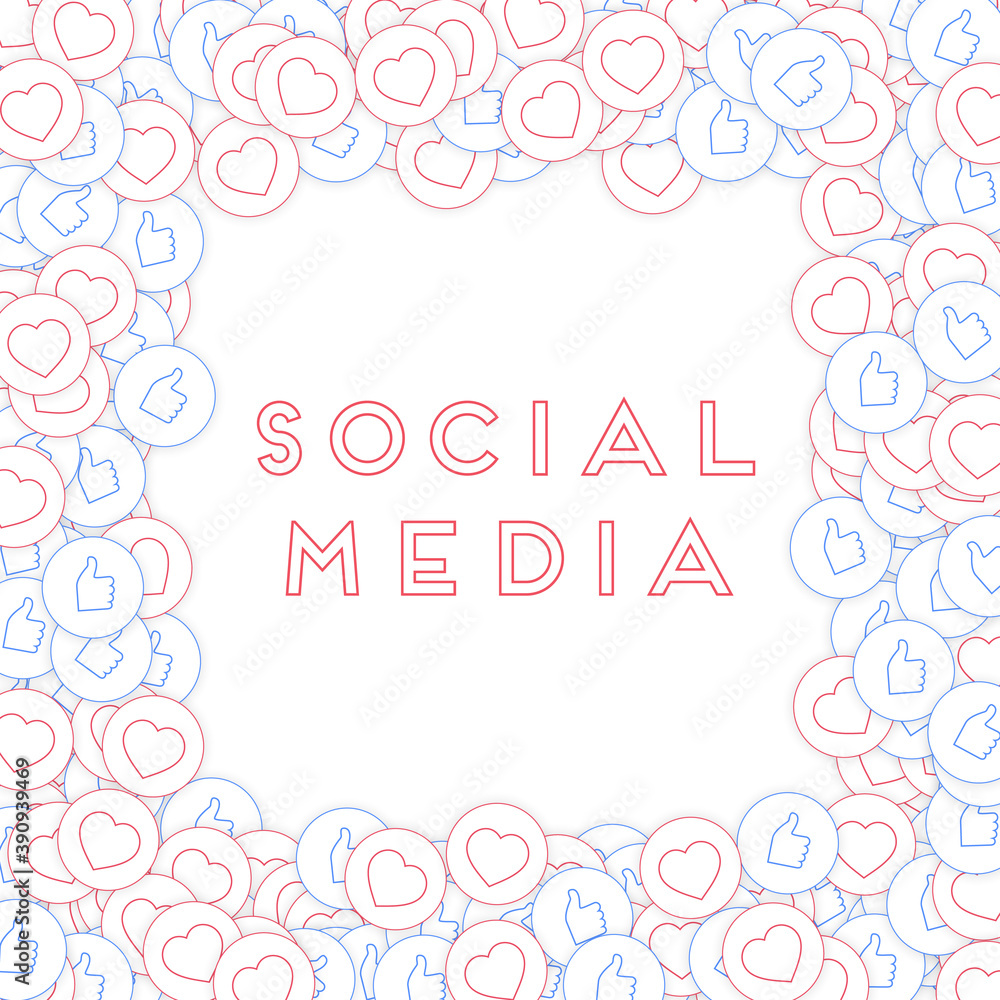 Social media icons. Social media concept. Falling Social media icons. Social media concept. Falling