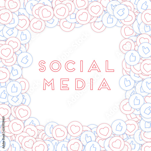 Social media icons. Social media concept. Falling 