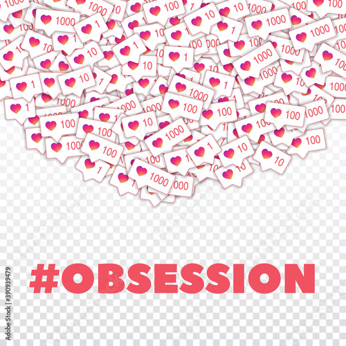 Social media icons. Social media obsession concept