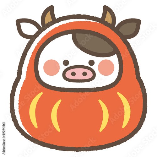 うし　だるま　かわいいイラスト