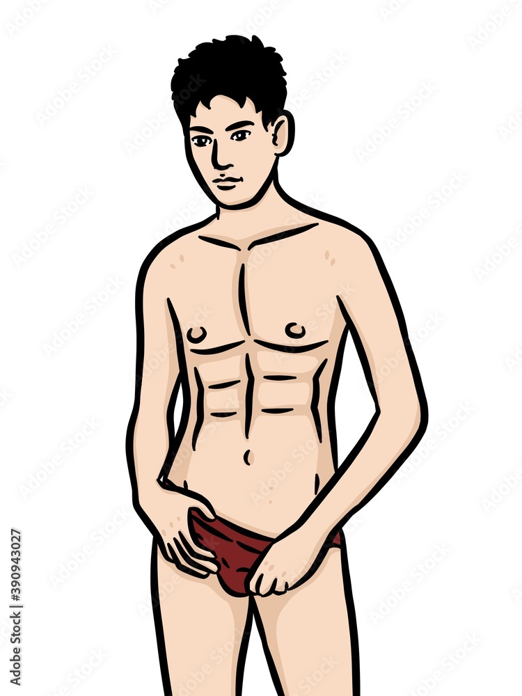 Fototapeta premium cartoon cute man on white background