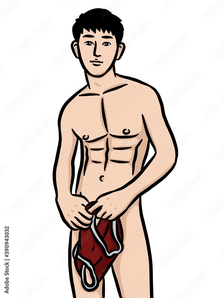 Fototapeta premium cartoon cute man on white background