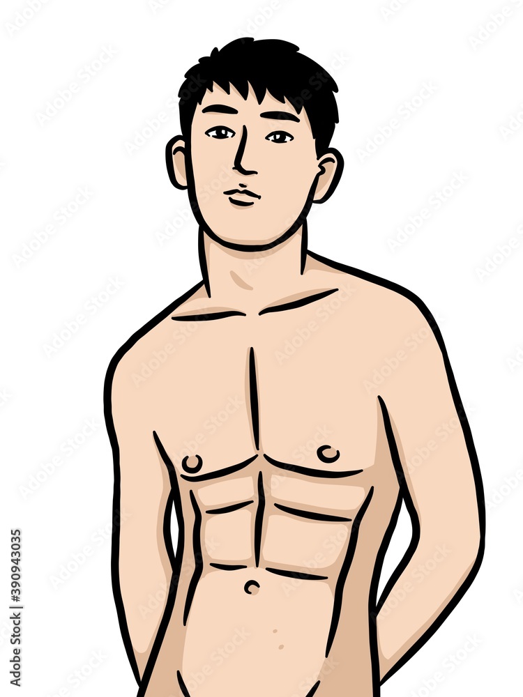 Fototapeta premium cartoon cute man on white background