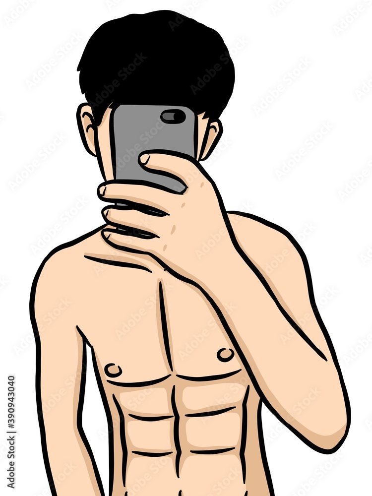 Fototapeta premium cartoon cute man on white background