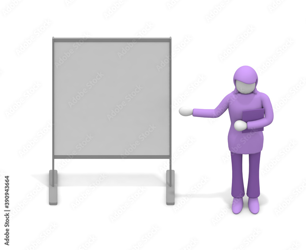 A woman giving a presentation. The person who gives the explanation. Product launch. The person who works.