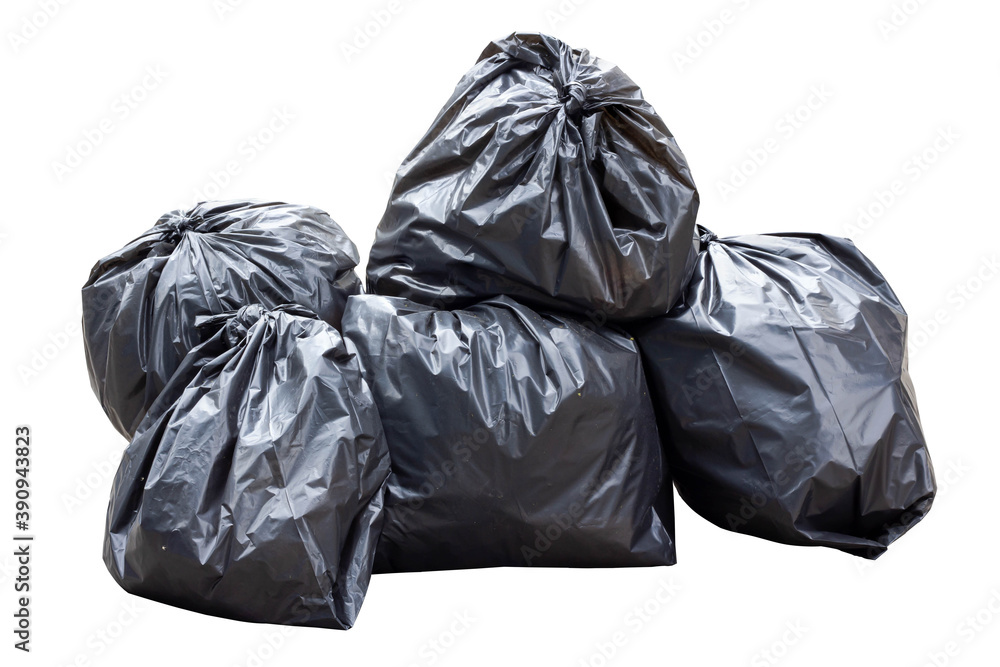 Garbage bags isolated on white background. Garbage bags isolated with clipping path.