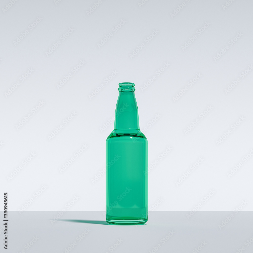 Image of Green Beer Bottle, Isolated Against White. Created in 3d Software. 3D Render. Image of Green Beer Bottle, Isolated Against White. Created in 3d Software. 3D Render.