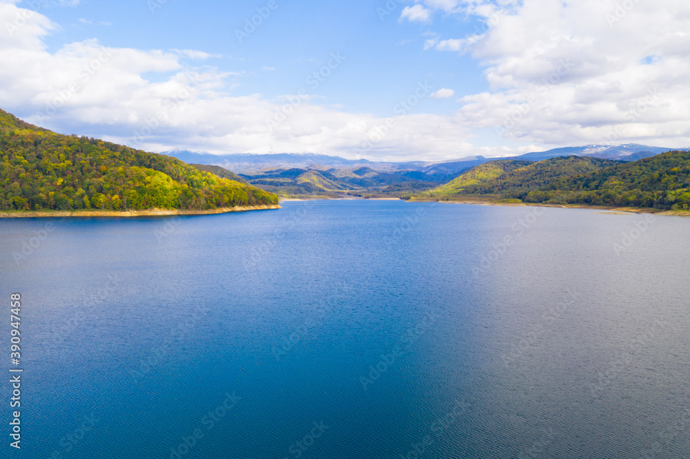 湖の風景　空撮