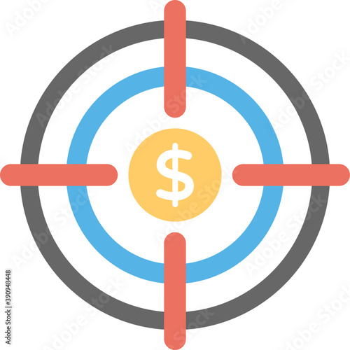Dollar inside target representing target marketing 