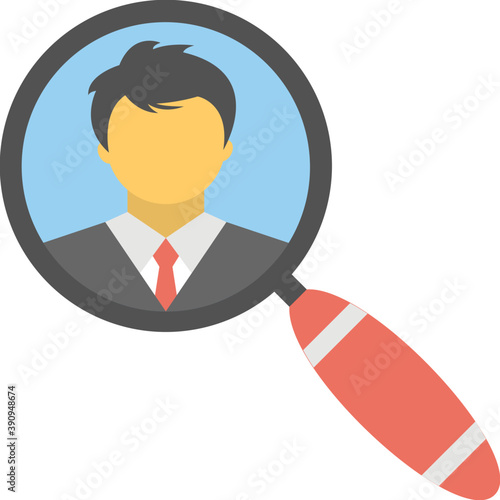 
Candidate inside a magnifier showcasing candidate selection 
