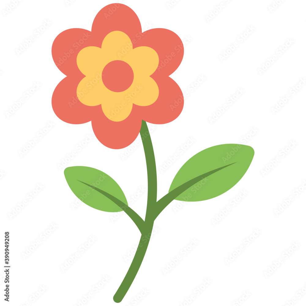 A red and yellow flower with a green stem and leaves
A red and yellow flower with a green stem and leaves