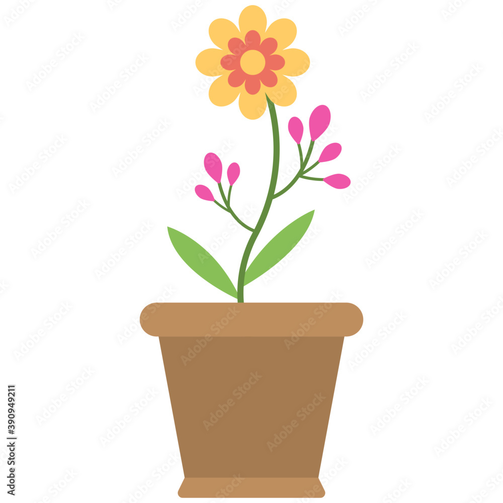 A red and yellow flower with a green stem and leaves
A red and yellow flower with a green stem and leaves