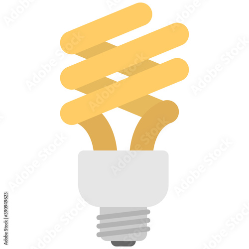 
Flat design icon of energy saver bulb
