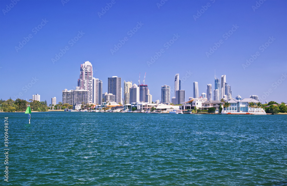 Fototapeta premium Australian Gold Coast skyline urban river 