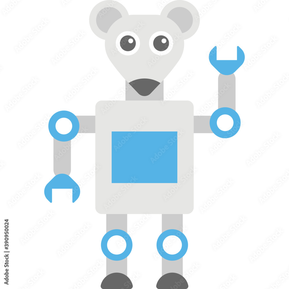 Fototapeta premium Flat vector icon design of a robot 