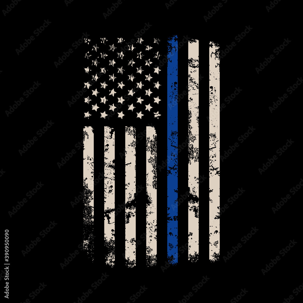 Thin blue line american flag vector design Stock ???????????? Adobe Stock