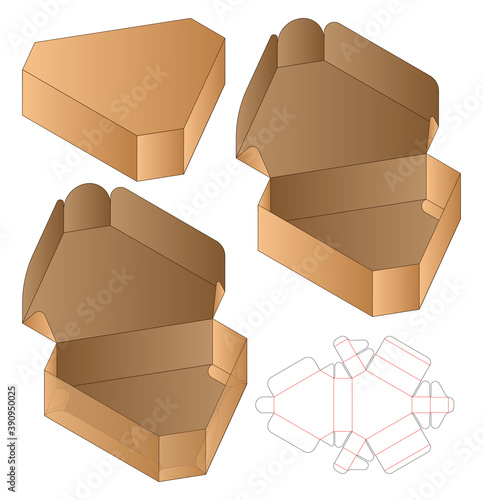Box packaging die cut template design. 3d mock-up