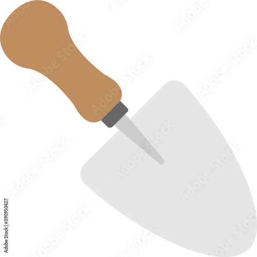 
Flat design icon of trowel, gardening tool
