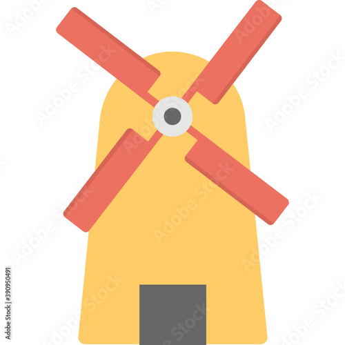 
A traditional style windmill flat design icon
