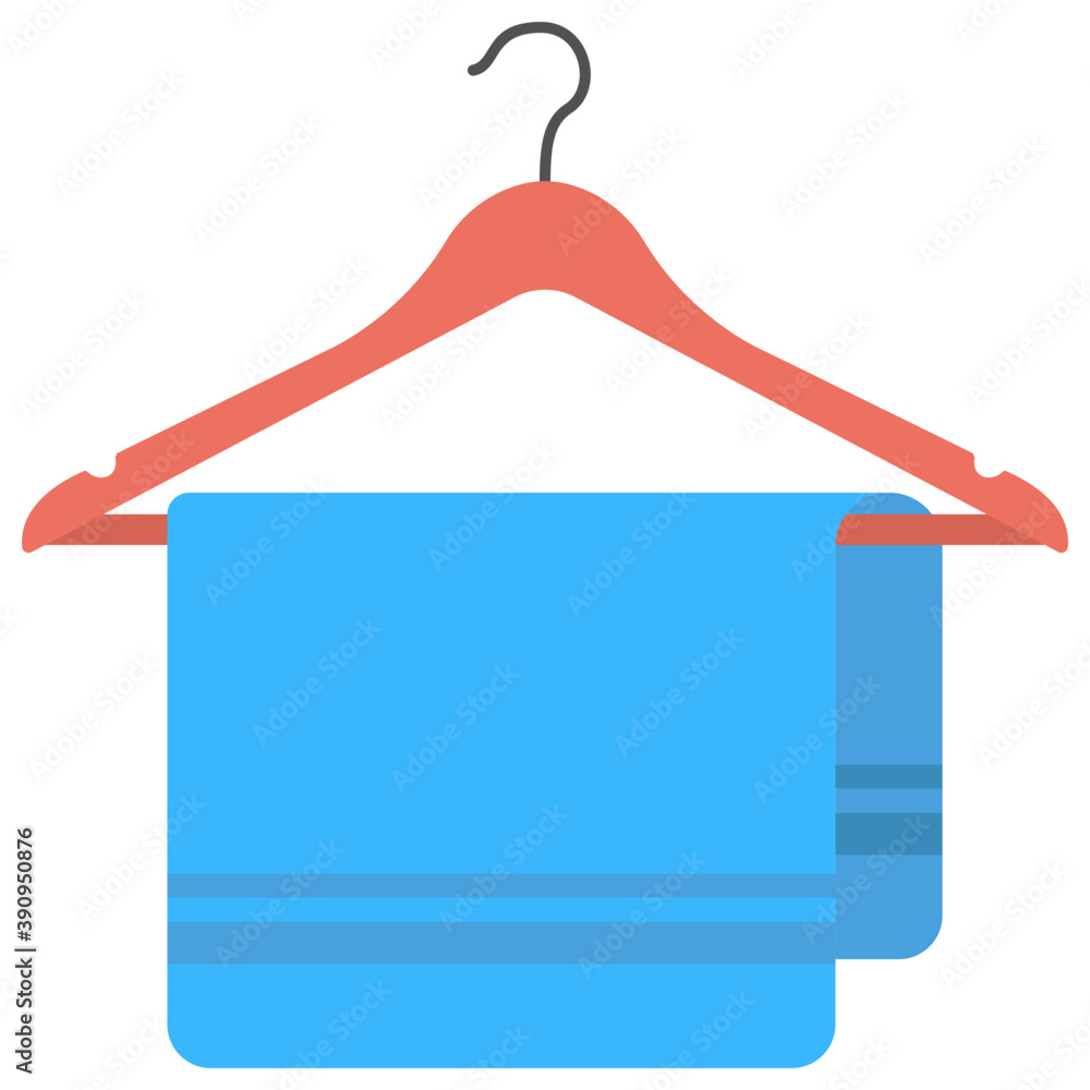 
Flat icon of a towel on a hanger 
