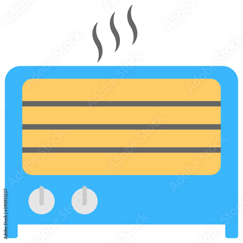 
Flat icon of an electrical heater 
