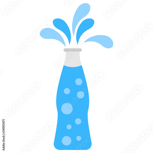 
Flat icon of a cold drink bottle 

