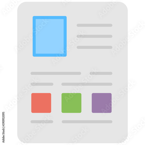 
A job description form, flat vector icon 
