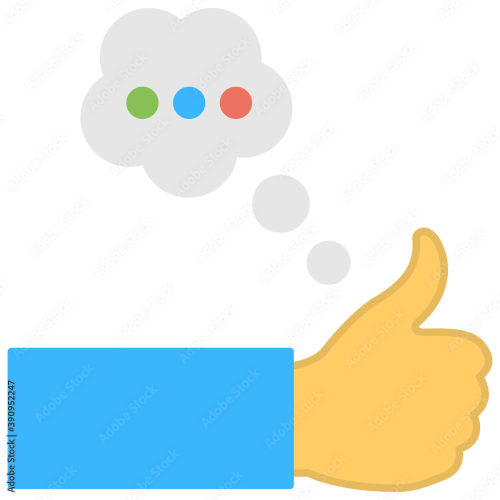 Thumbs up and a speech bubble showing motivation, flat icon
Thumbs up and a speech bubble showing motivation, flat icon