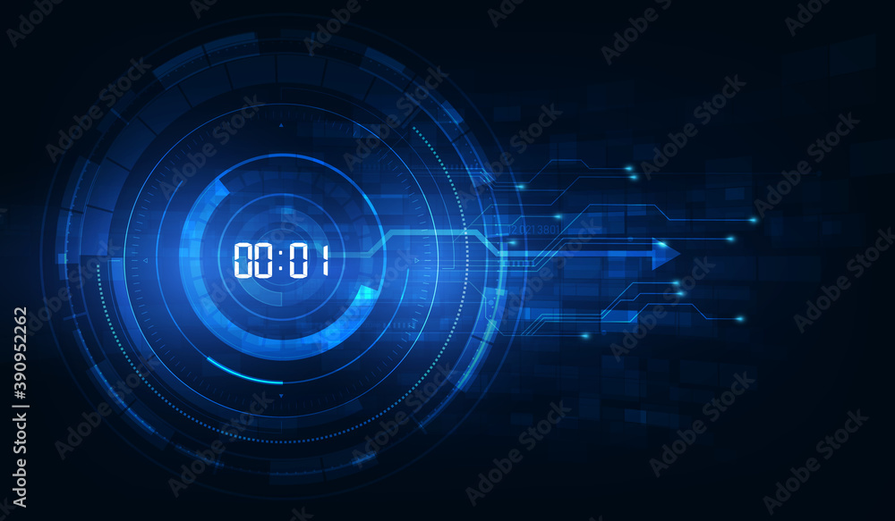 Abstract Futuristic Technology Background with Digital number timer concept and countdown, vector transparent Abstract Futuristic Technology Background with Digital number timer concept and countdown, vector transparent
