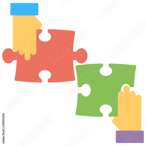 
Colorful flat icon design of partners collaboration
